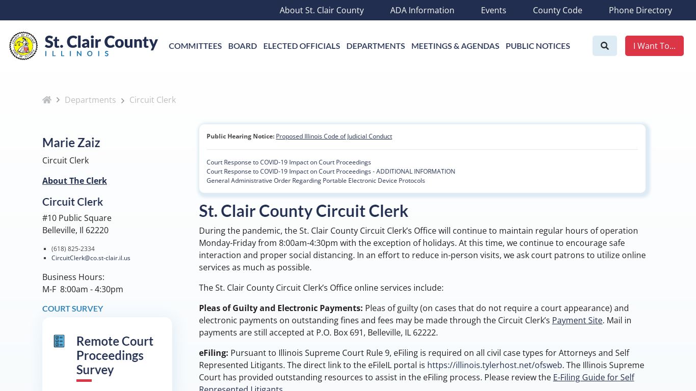 Circuit Clerk | Departments - St. Clair County, Illinois