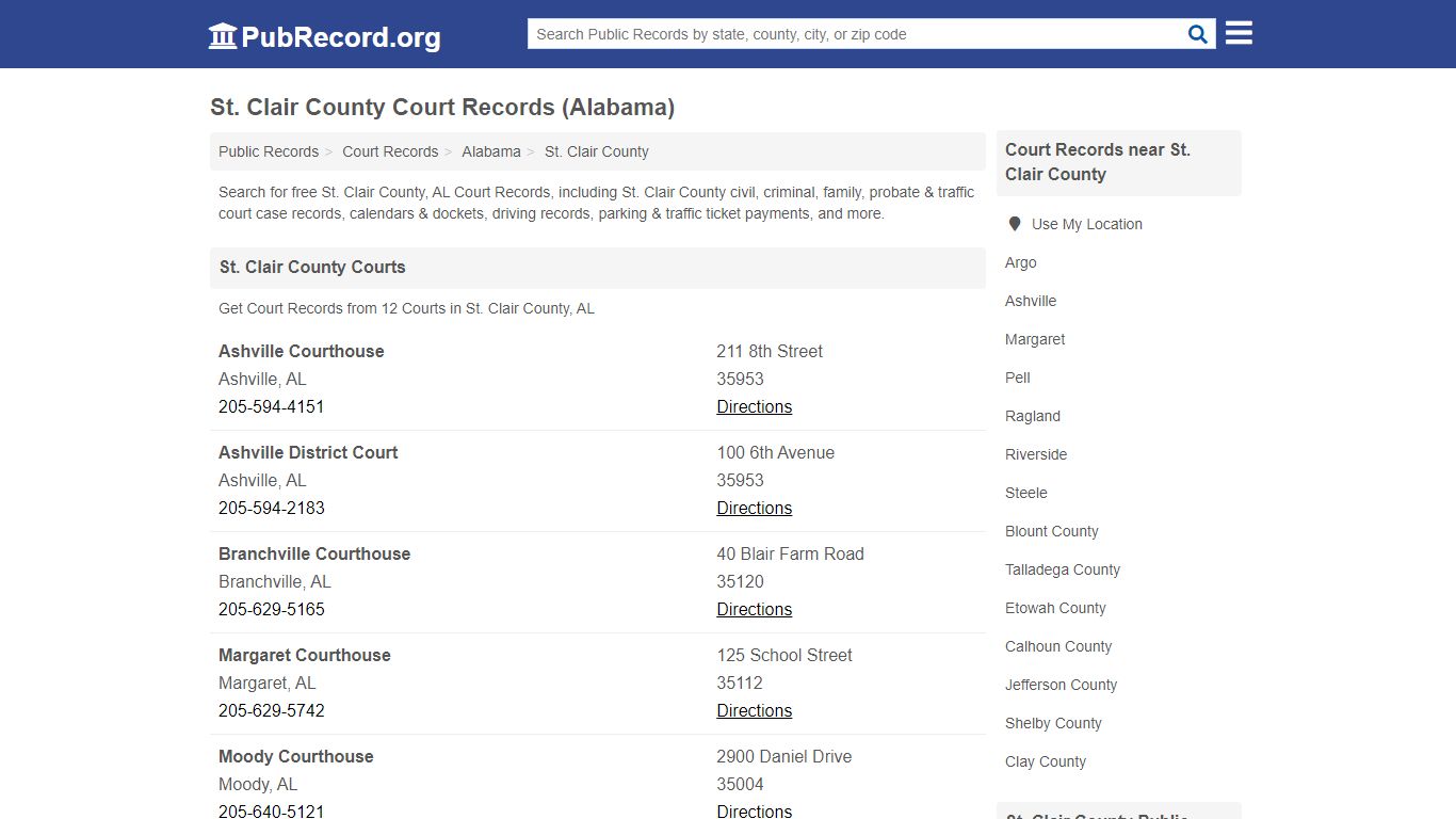 Free St. Clair County Court Records (Alabama Court Records)